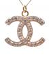 CHANEL（シャネル）の古着「ラインストーンココマークネックレス」｜マットゴールド