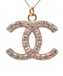 CHANEL（シャネル）の古着「ラインストーンココマークネックレス」｜マットゴールド