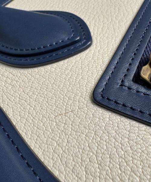CELINE（セリーヌ）CELINE (セリーヌ) ラゲージバッグミディアム ブルー×ホワイト×ベージュ サイズ:ミディアムの古着・服飾アイテム