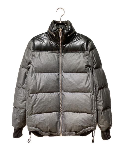 DIOR HOMME（ディオール オム）DIOR HOMME (ディオール オム) レザートリムダウンジャケット グレー サイズ:44の古着・服飾アイテム