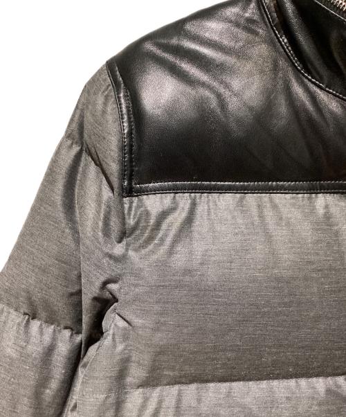 DIOR HOMME（ディオール オム）DIOR HOMME (ディオール オム) レザートリムダウンジャケット グレー サイズ:44の古着・服飾アイテム