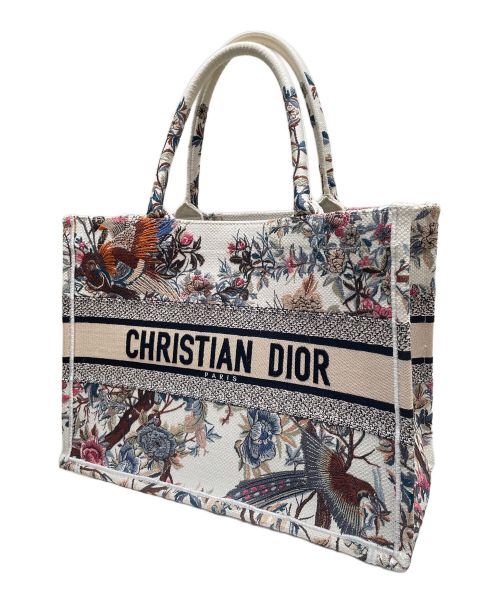 Christian Dior（クリスチャン ディオール）Christian Dior (クリスチャン ディオール) ブックトート ミディアム　ジャルダン ディヴェール ホワイト サイズ:ミディアムの古着・服飾アイテム