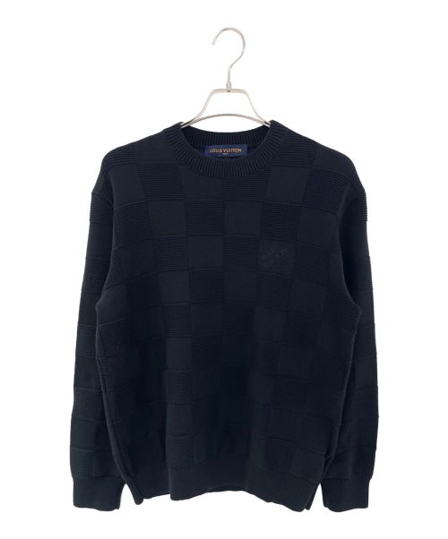 LOUIS VUITTON（ルイ ヴィトン）LOUIS VUITTON (ルイ ヴィトン) ダミエ柄ニット ブラック サイズ:Sの古着・服飾アイテム