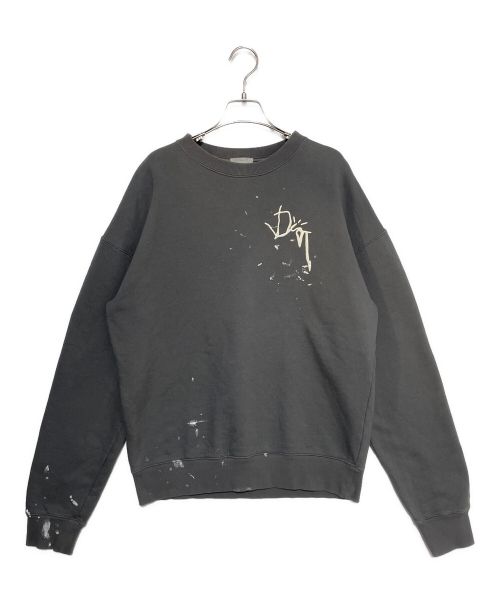 Dior（ディオール）Dior (ディオール) Travis Scott (トラヴィス スコット) ペイント加工スウェット グレー サイズ:Mの古着・服飾アイテム