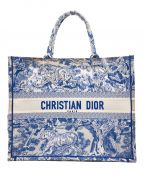 Christian Diorクリスチャン ディオール）の古着「ブック トート トワルドゥ ジュイ ラージ」｜ブルー×ホワイト