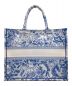 Christian Dior (クリスチャン ディオール) ブック トート トワルドゥ ジュイ ラージ ブルー×ホワイト サイズ:ラージ：170000円