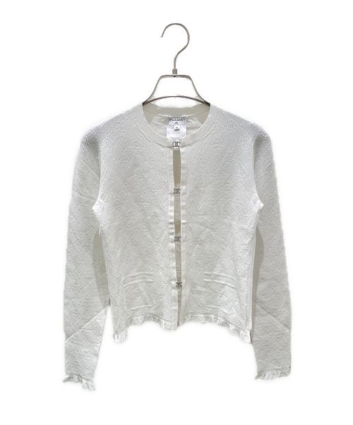CHANEL（シャネル）CHANEL (シャネル) ココボタンニットカーディガン ホワイト サイズ:36の古着・服飾アイテム