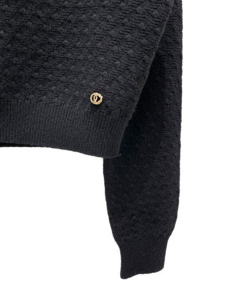 CHANEL（シャネル）CHANEL (シャネル) チェーンショルダーニット ブラック×ゴールド サイズ:38の古着・服飾アイテム