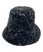 CHANELシャネル）の古着「CC Logo Bucket Hat Black/ココマークプレート付 ボア バケットハット」｜ブラック