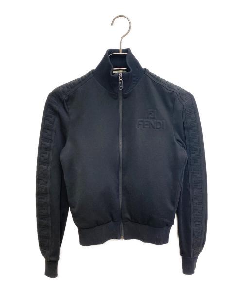 FENDI（フェンディ）FENDI (フェンディ) FFロゴ ズッカ柄 サイドロゴ トラックジャケット ブラック サイズ:38の古着・服飾アイテム