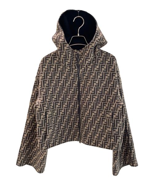 FENDI（フェンディ）FENDI (フェンディ) FFロゴリバーシブルクロップドジャケット ブラック サイズ:38の古着・服飾アイテム