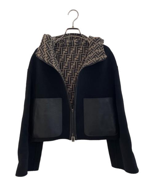 FENDI（フェンディ）FENDI (フェンディ) FFロゴリバーシブルクロップドジャケット ブラック サイズ:38の古着・服飾アイテム