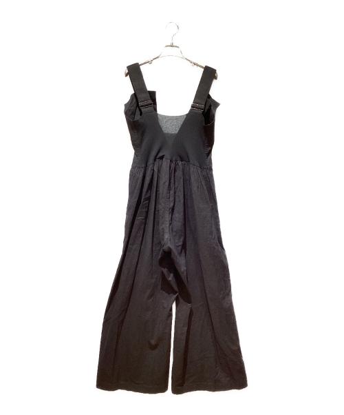 YOHJI YAMAMOTO（ヨウジヤマモト）YOHJI YAMAMOTO (ヨウジヤマモト) C/Li SHEETING BACKSIDE GATHERED SALOPETTE（シーチングギャザーサロペット） ブラック サイズ:2の古着・服飾アイテム