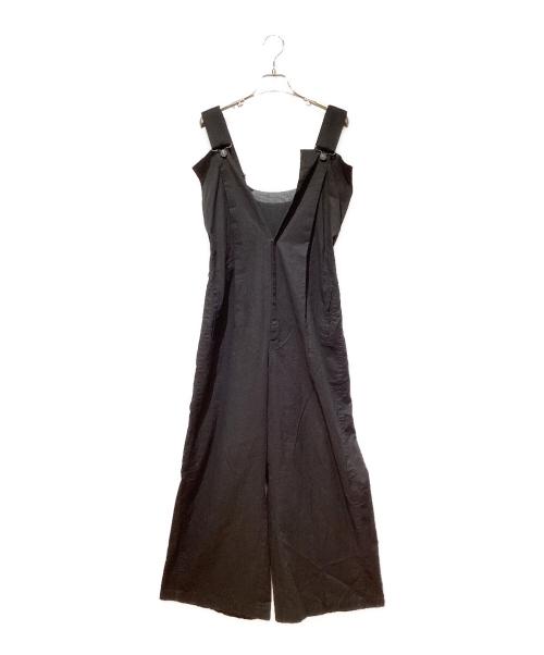 YOHJI YAMAMOTO（ヨウジヤマモト）YOHJI YAMAMOTO (ヨウジヤマモト) C/Li SHEETING BACKSIDE GATHERED SALOPETTE（シーチングギャザーサロペット） ブラック サイズ:2の古着・服飾アイテム