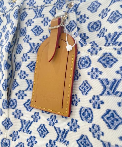 LOUIS VUITTON（ルイ ヴィトン）LOUIS VUITTON (ルイ ヴィトン) ブラーリィモノグラムミニスカート ホワイト×ブルー サイズ:34 未使用品の古着・服飾アイテム