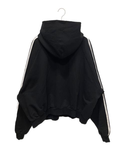 BALENCIAGA（バレンシアガ）BALENCIAGA (バレンシアガ) adidas (アディダス) 22AW Hoodie Large Fit/ラージフィット ロゴプリントプルオーバーパーカー ブラック サイズ:Ｌの古着・服飾アイテム