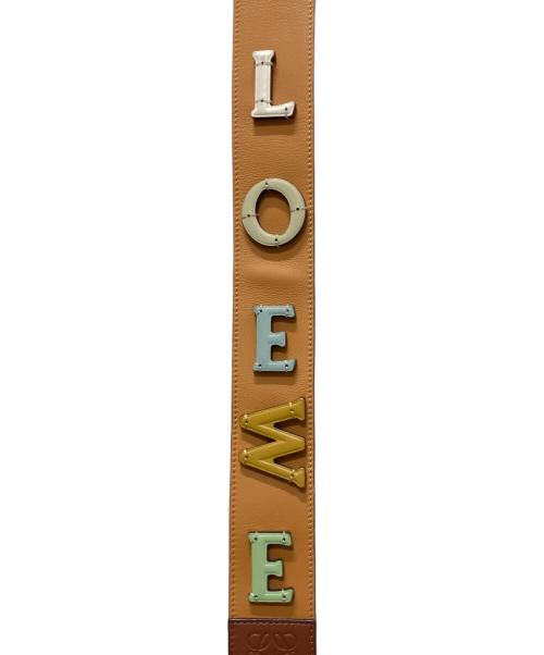 LOEWE（ロエベ）LOEWE (ロエベ) 立体ロゴレザーストラップ ブラウン×マルチカラー サイズ:-の古着・服飾アイテム