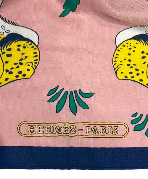 HERMES（エルメス）HERMES (エルメス) カレジェアン140 LES LEOPARD ピンク×イエロー サイズ:140の古着・服飾アイテム