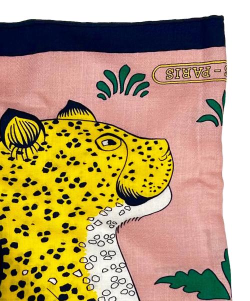 HERMES（エルメス）HERMES (エルメス) カレジェアン140 LES LEOPARD ピンク×イエロー サイズ:140の古着・服飾アイテム