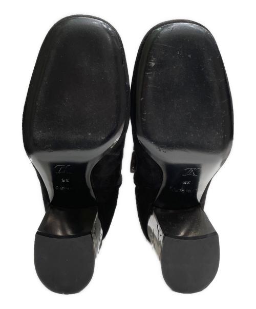 LOUIS VUITTON（ルイ ヴィトン）LOUIS VUITTON (ルイ ヴィトン) グレースライン スエード アンクルブーツ ブラック サイズ:36の古着・服飾アイテム