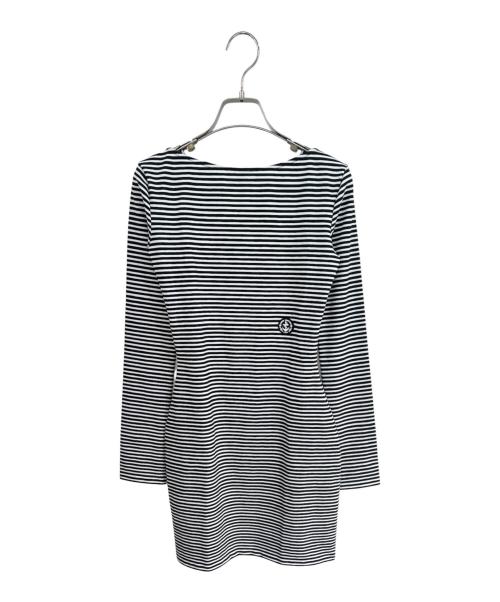 LOUIS VUITTON（ルイ ヴィトン）LOUIS VUITTON (ルイ ヴィトン) オープンバッグストライプドレス ホワイト×ブラック サイズ:XSの古着・服飾アイテム