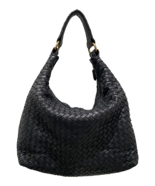 BOTTEGA VENETA（ボッテガベネタ）BOTTEGA VENETA (ボッテガベネタ) イントレチャートワンショルダーバッグ ブラックの古着・服飾アイテム