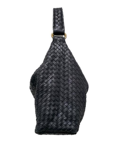 BOTTEGA VENETA（ボッテガベネタ）BOTTEGA VENETA (ボッテガベネタ) イントレチャートワンショルダーバッグ ブラックの古着・服飾アイテム