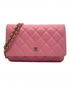 CHANELシャネル）の古着「マトラッセ/シチェーンウォレット」｜ピンク