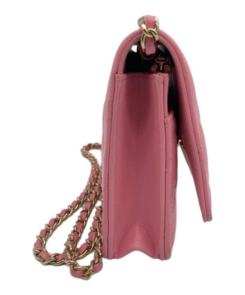 CHANEL（シャネル）CHANEL (シャネル) マトラッセ/シチェーンウォレット ピンクの古着・服飾アイテム