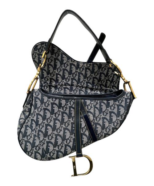 Christian Dior（クリスチャン ディオール）Christian Dior (クリスチャン ディオール) トロッターサドルバッグ ネイビーの古着・服飾アイテム