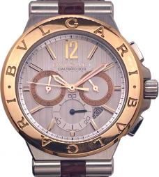 BVLGARIブルガリ）の古着「ディアゴノ カリブロ303 クロノグラフ」｜シルバー