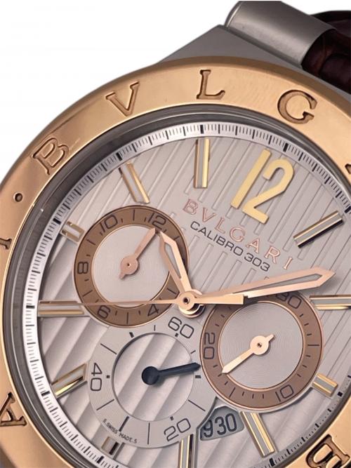 BVLGARI（ブルガリ）BVLGARI (ブルガリ) ディアゴノ カリブロ303 クロノグラフ シルバー サイズ:42mmの古着・服飾アイテム