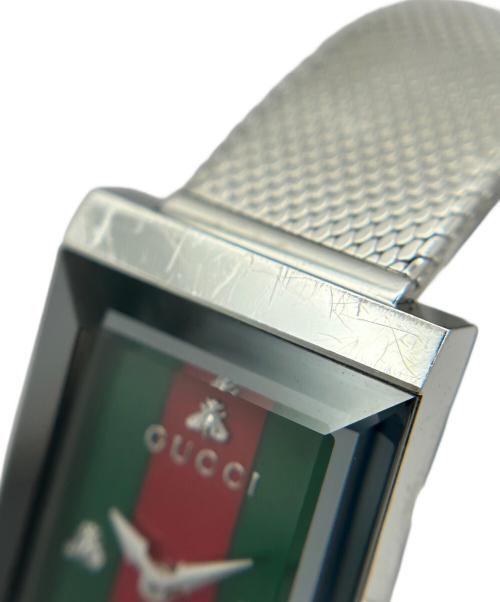 GUCCI（グッチ）GUCCI (グッチ) G-Frame Watch/G-フレームウォッチ/Ref.147.4/シェリーライン文字盤 グリーン×レッド サイズ:21mmの古着・服飾アイテム