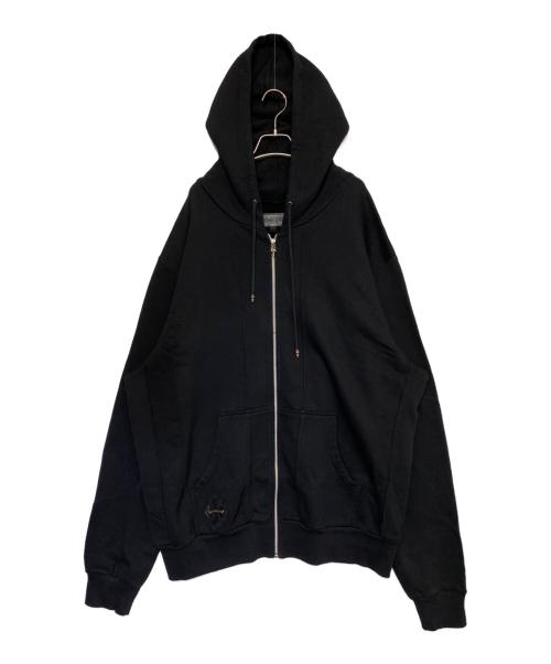 CHROME HEARTS（クロムハーツ）CHROME HEARTS (クロムハーツ) バックホースシューレザーパッチパーカー ブラック サイズ:XXLの古着・服飾アイテム