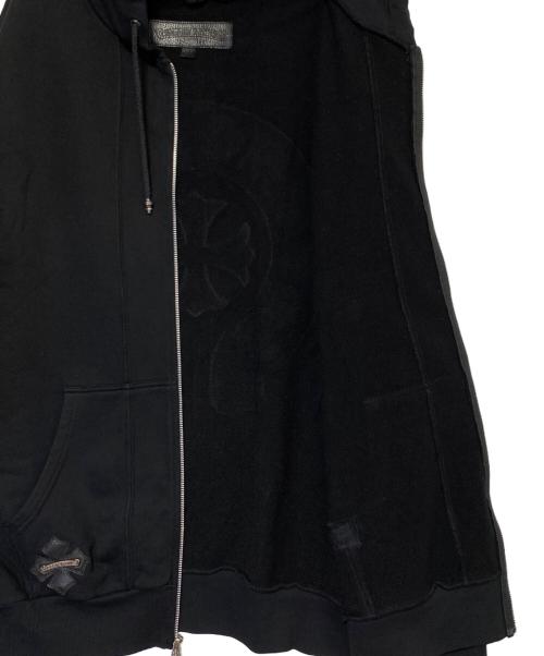 CHROME HEARTS（クロムハーツ）CHROME HEARTS (クロムハーツ) バックホースシューレザーパッチパーカー ブラック サイズ:XXLの古着・服飾アイテム