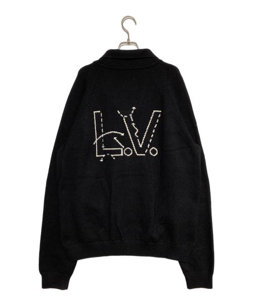 LOUIS VUITTON（ルイ ヴィトン）LOUIS VUITTON (ルイ ヴィトン) ジャイアントモノグラムロゴカーディガン ブラック サイズ:4Lの古着・服飾アイテム