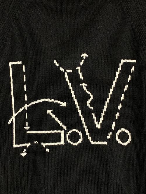 LOUIS VUITTON（ルイ ヴィトン）LOUIS VUITTON (ルイ ヴィトン) ジャイアントモノグラムロゴカーディガン ブラック サイズ:4Lの古着・服飾アイテム