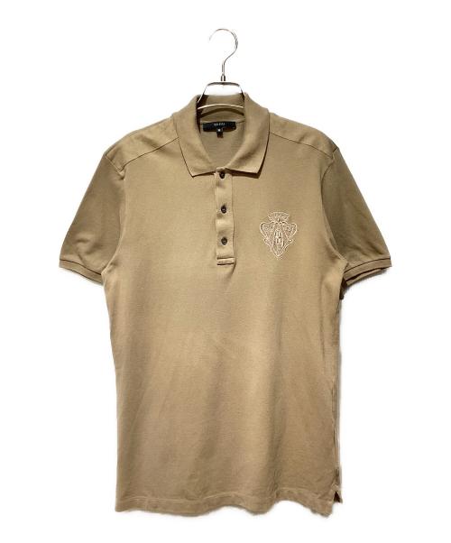 GUCCI（グッチ）GUCCI (グッチ) 刺繍ポロシャツ ベージュ サイズ:Mの古着・服飾アイテム