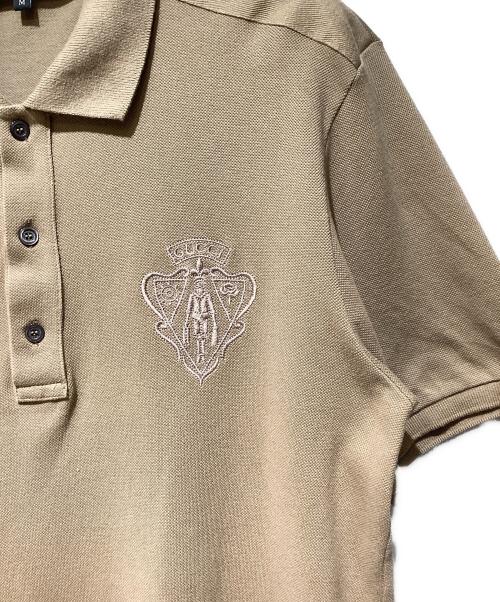 GUCCI（グッチ）GUCCI (グッチ) 刺繍ポロシャツ ベージュ サイズ:Mの古着・服飾アイテム