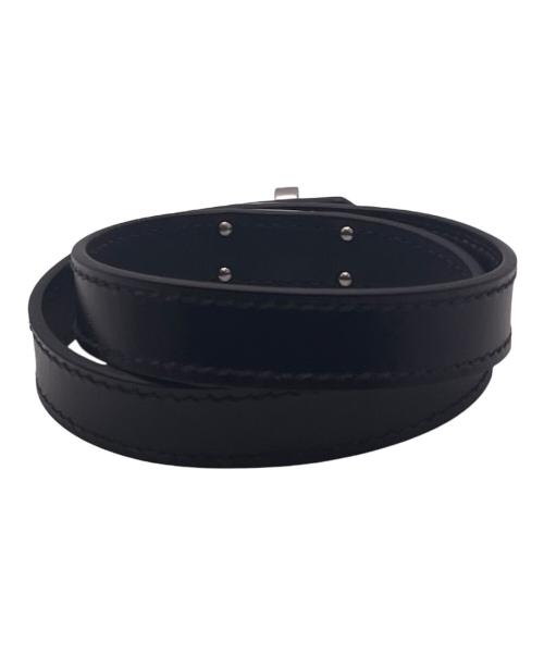 HERMES（エルメス）HERMES (エルメス) レザーブレスレット 《ケリー》 ドゥブルトゥール ブラック サイズ:-の古着・服飾アイテム