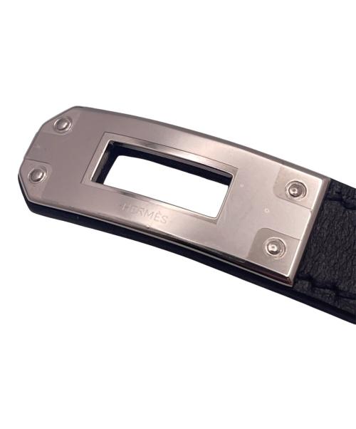 HERMES（エルメス）HERMES (エルメス) レザーブレスレット 《ケリー》 ドゥブルトゥール ブラック サイズ:-の古着・服飾アイテム