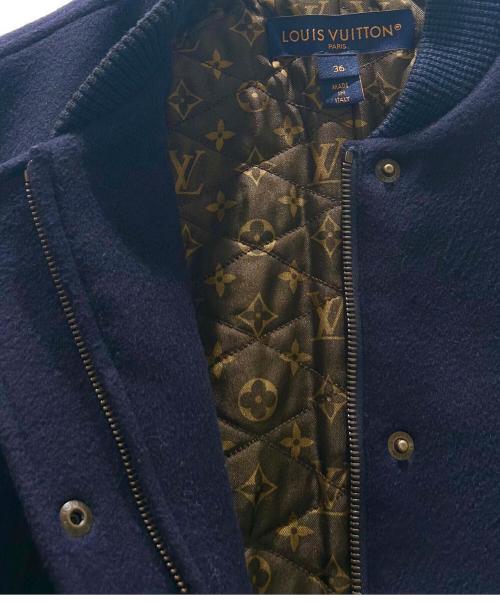 LOUIS VUITTON（ルイ ヴィトン）LOUIS VUITTON (ルイ ヴィトン) カシミヤジップボタンブルゾン ネイビー サイズ:36の古着・服飾アイテム