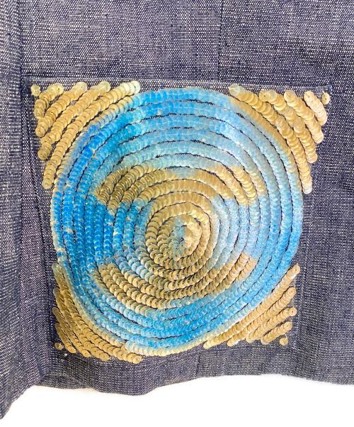 CHANEL（シャネル）CHANEL (シャネル) スパンコールデニムジャケット ネイビー サイズ:38の古着・服飾アイテム