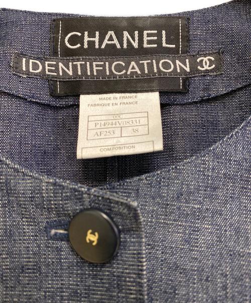 CHANEL（シャネル）CHANEL (シャネル) スパンコールデニムジャケット ネイビー サイズ:38の古着・服飾アイテム