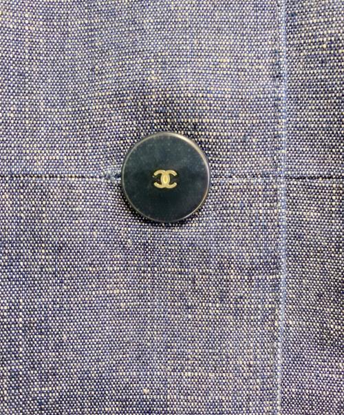CHANEL（シャネル）CHANEL (シャネル) スパンコールデニムジャケット ネイビー サイズ:38の古着・服飾アイテム