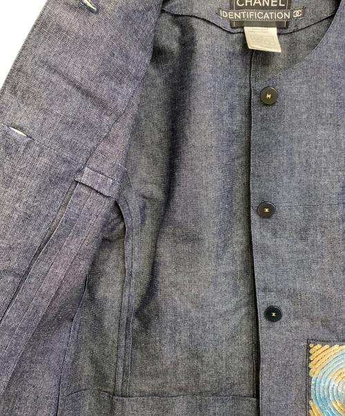 CHANEL（シャネル）CHANEL (シャネル) スパンコールデニムジャケット ネイビー サイズ:38の古着・服飾アイテム