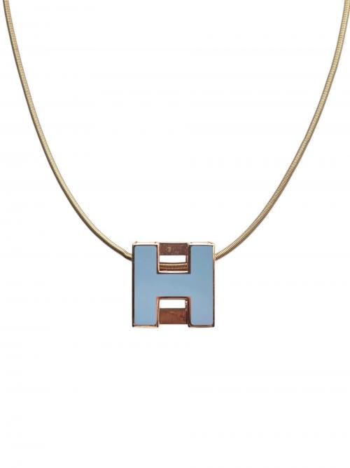HERMES（エルメス）HERMES (エルメス) Hキューブネックレス スカイブルー サイズ:-の古着・服飾アイテム