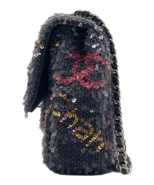 CHANEL（シャネル）CHANEL (シャネル) 24AW/スパンコールスモールフラップバッグ20 ブラック×マルチカラー サイズ:20の古着・服飾アイテム