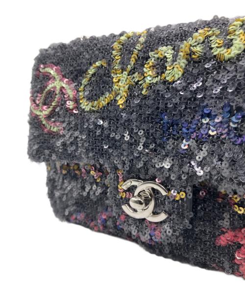 CHANEL（シャネル）CHANEL (シャネル) 24AW/スパンコールスモールフラップバッグ20 ブラック×マルチカラー サイズ:20の古着・服飾アイテム