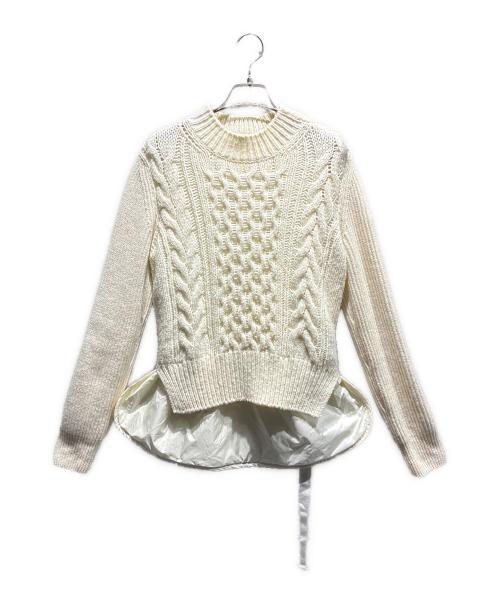 MONCLER（モンクレール）MONCLER (モンクレール) GIROCOLLO/切替ニット アイボリー サイズ:Sの古着・服飾アイテム